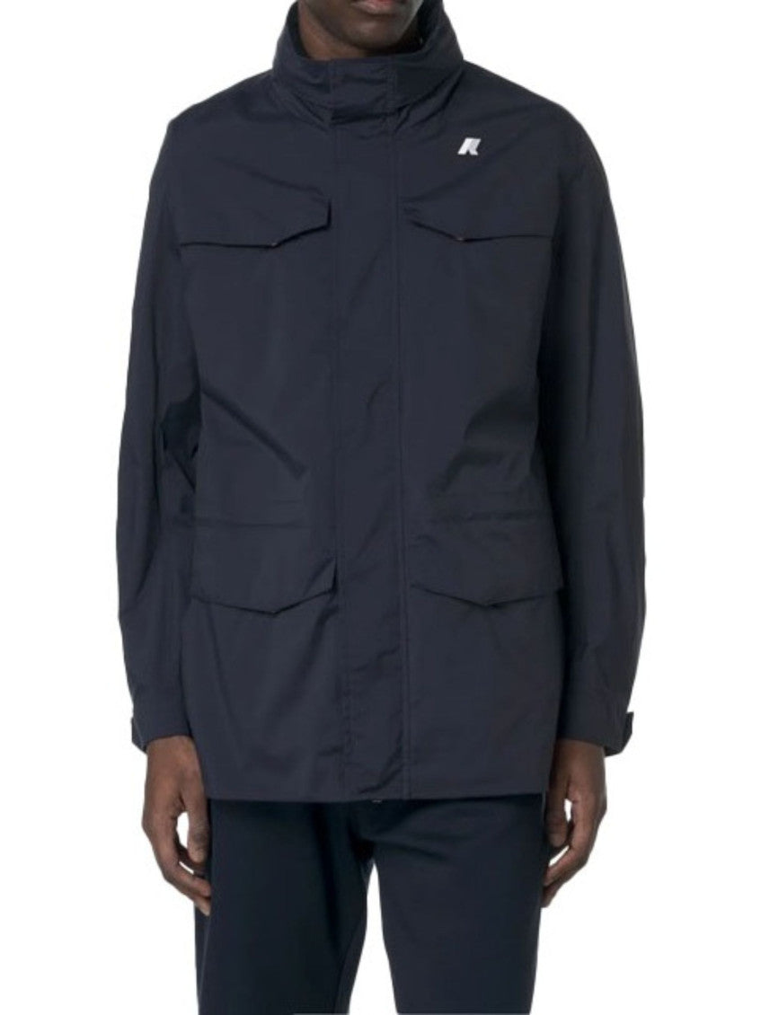 Navy Blue Mock Collar Jacket 2