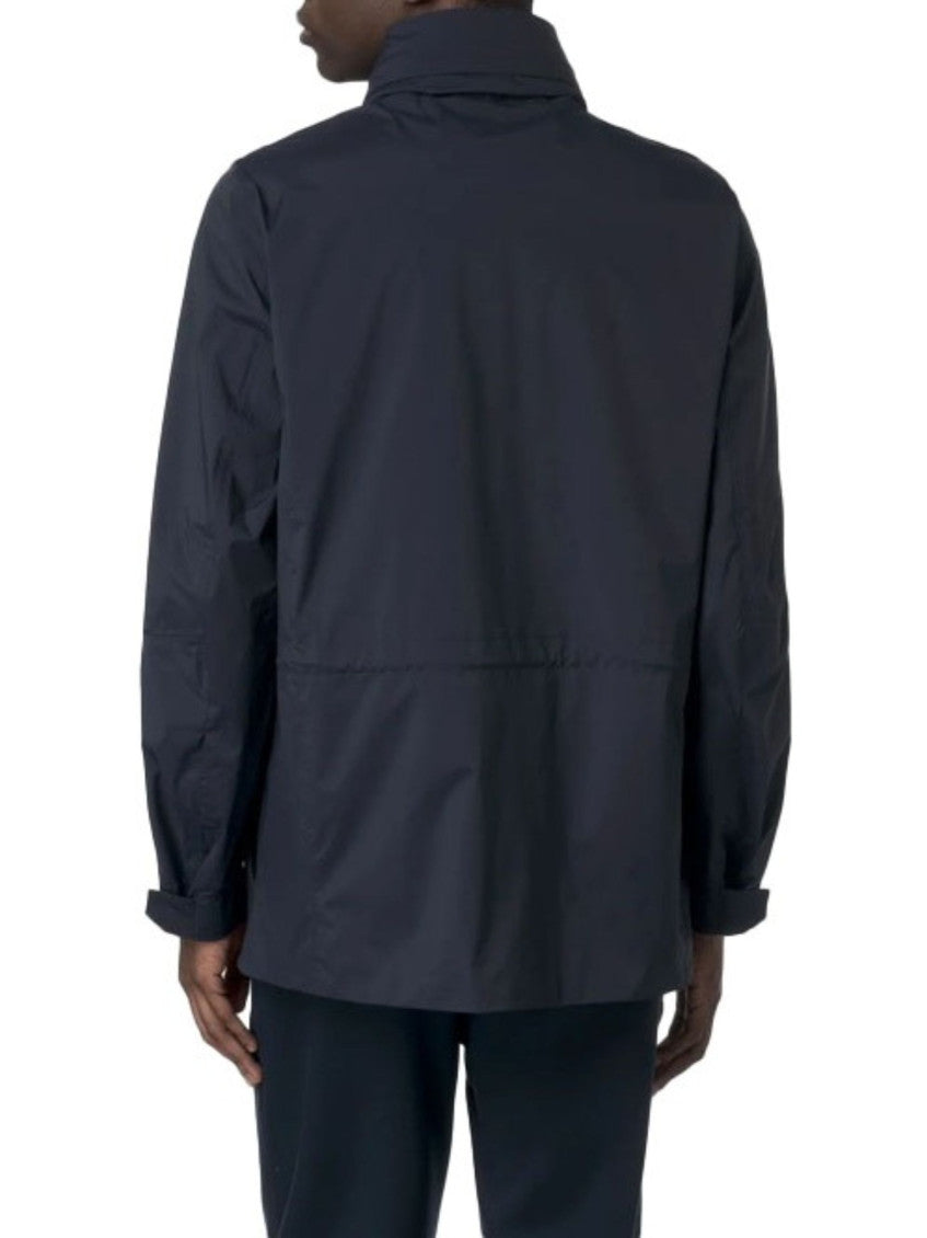 Navy Blue Mock Collar Jacket 3