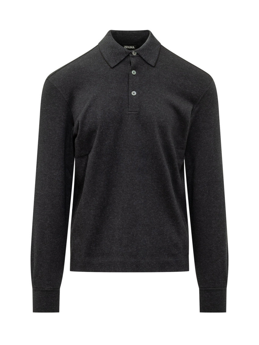 Dark Grey Solid Polo 1