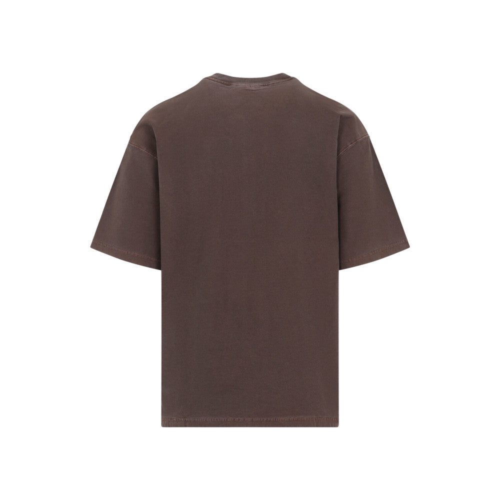 Brown Loose Crew Neck T-Shirt 2