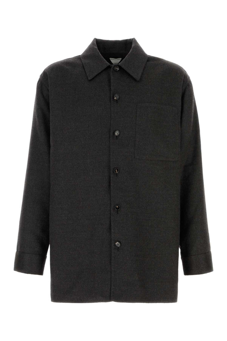 Dark Grey Flannel Overshirt 1