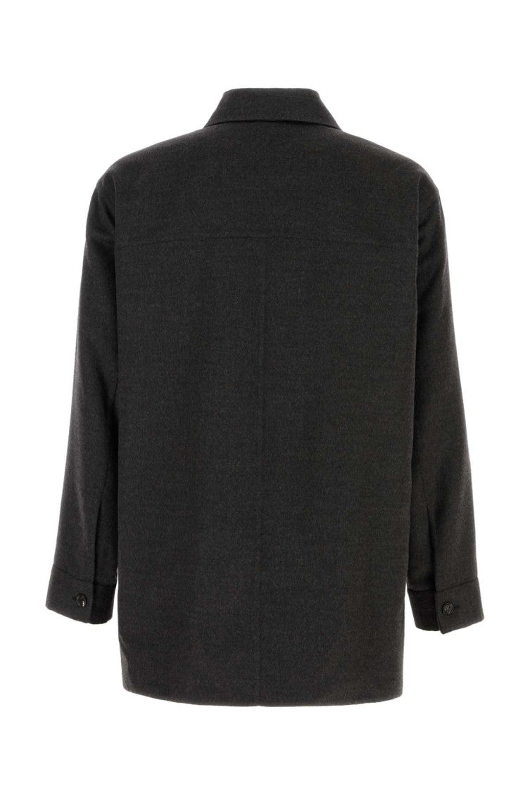 Dark Grey Flannel Overshirt 2