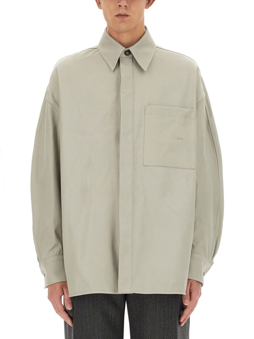 Light Grey Solid Overshirt 1
