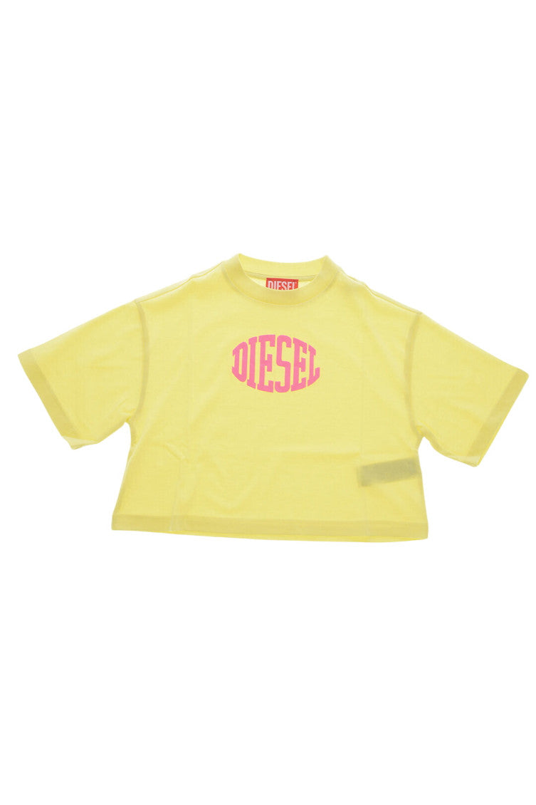 Girls Yellow Boxy Logo T-Shirt 1