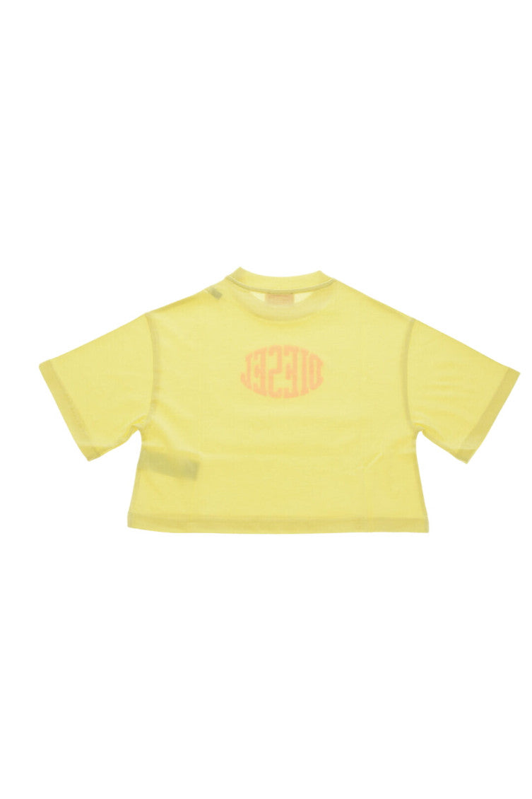 Girls Yellow Boxy Logo T-Shirt 2