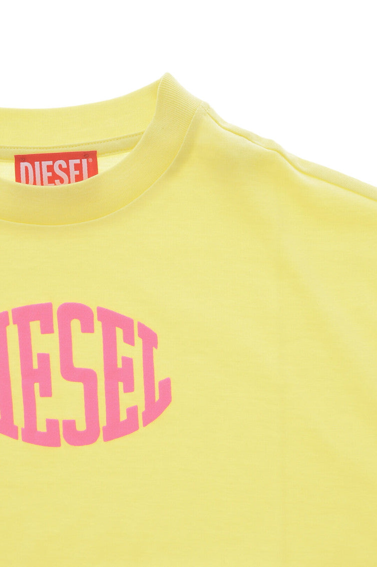 Girls Yellow Boxy Logo T-Shirt 3