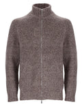 Brown Knitted Zip Up Cardigan 1