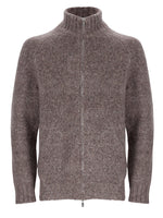 Brown Knitted Zip Up Cardigan 1