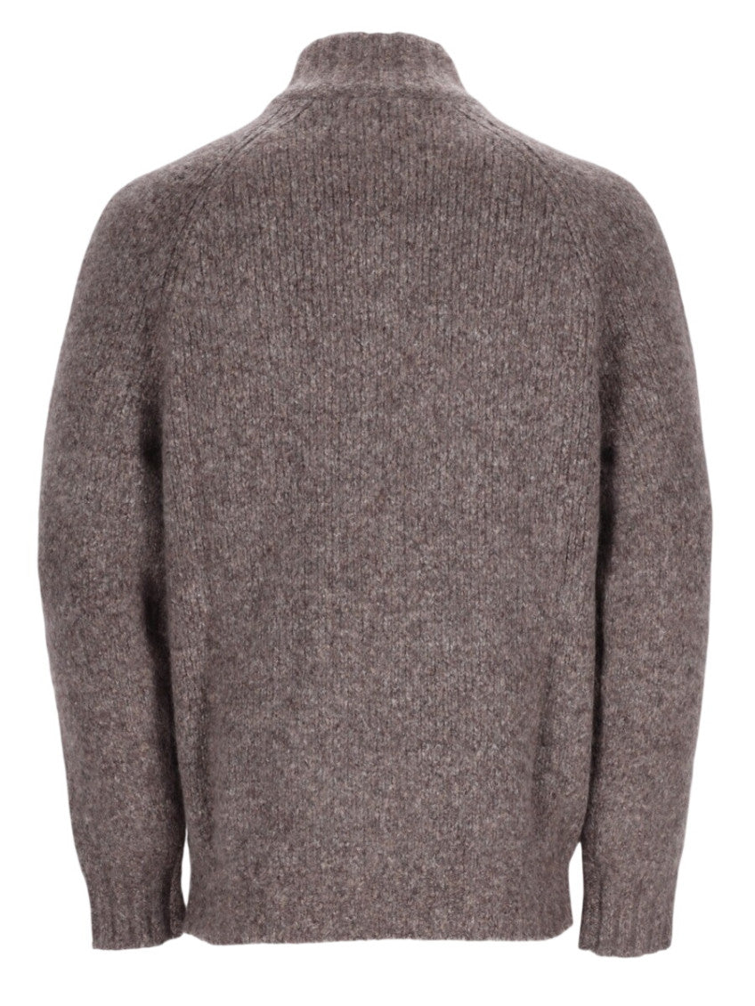 Brown Knitted Zip Up Cardigan 2