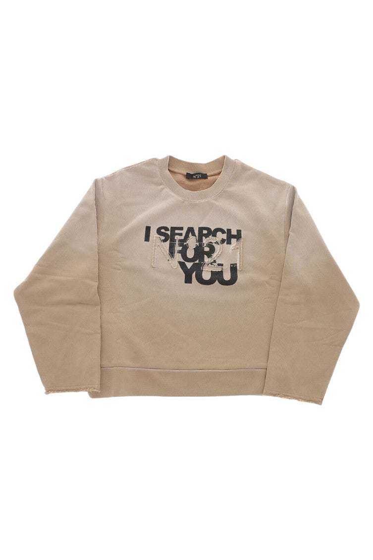 Boys Beige Graphic Sweatshirt 1