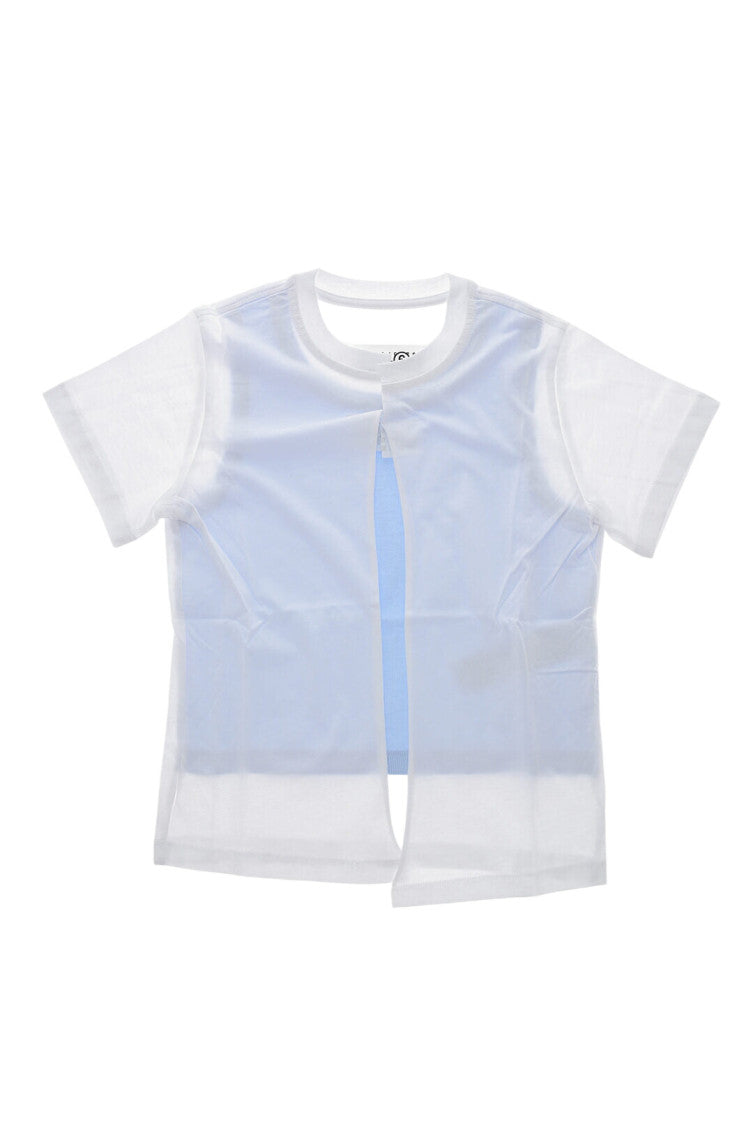 Girls Sky Blue Solid T-Shirt 1