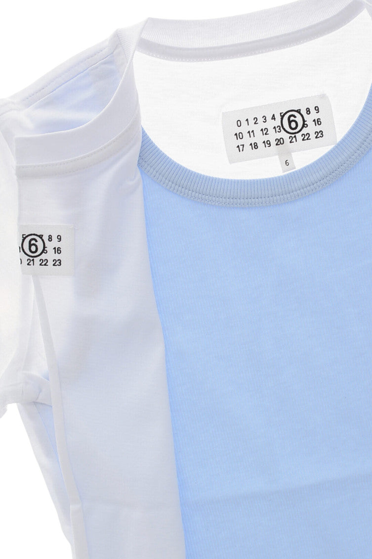 Girls Sky Blue Solid T-Shirt 3