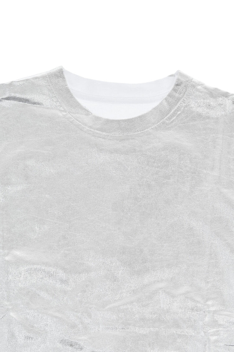 Girls White Solid T-Shirt 3