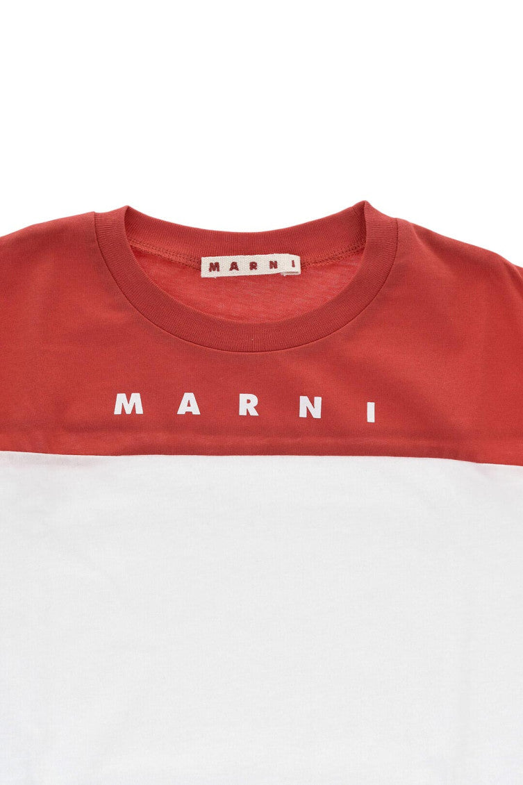 Kids White Color Block T-Shirt 3