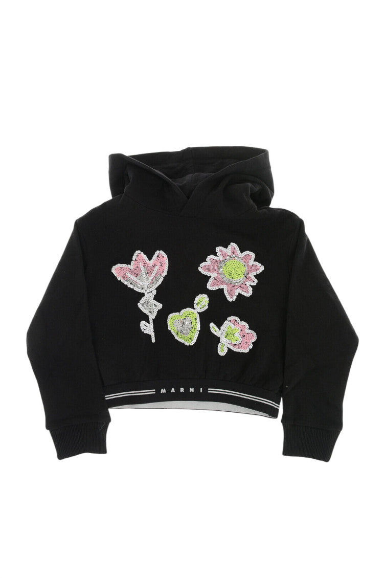 Girls Black Embellished Hoodie 1