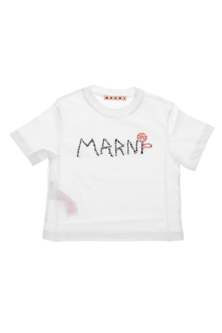 Girls White Logo T-Shirt 1
