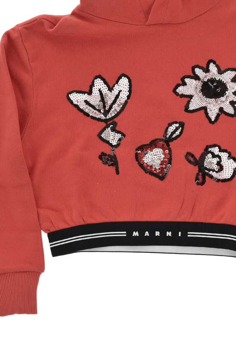 Girls Red Embellished Hoodie 3