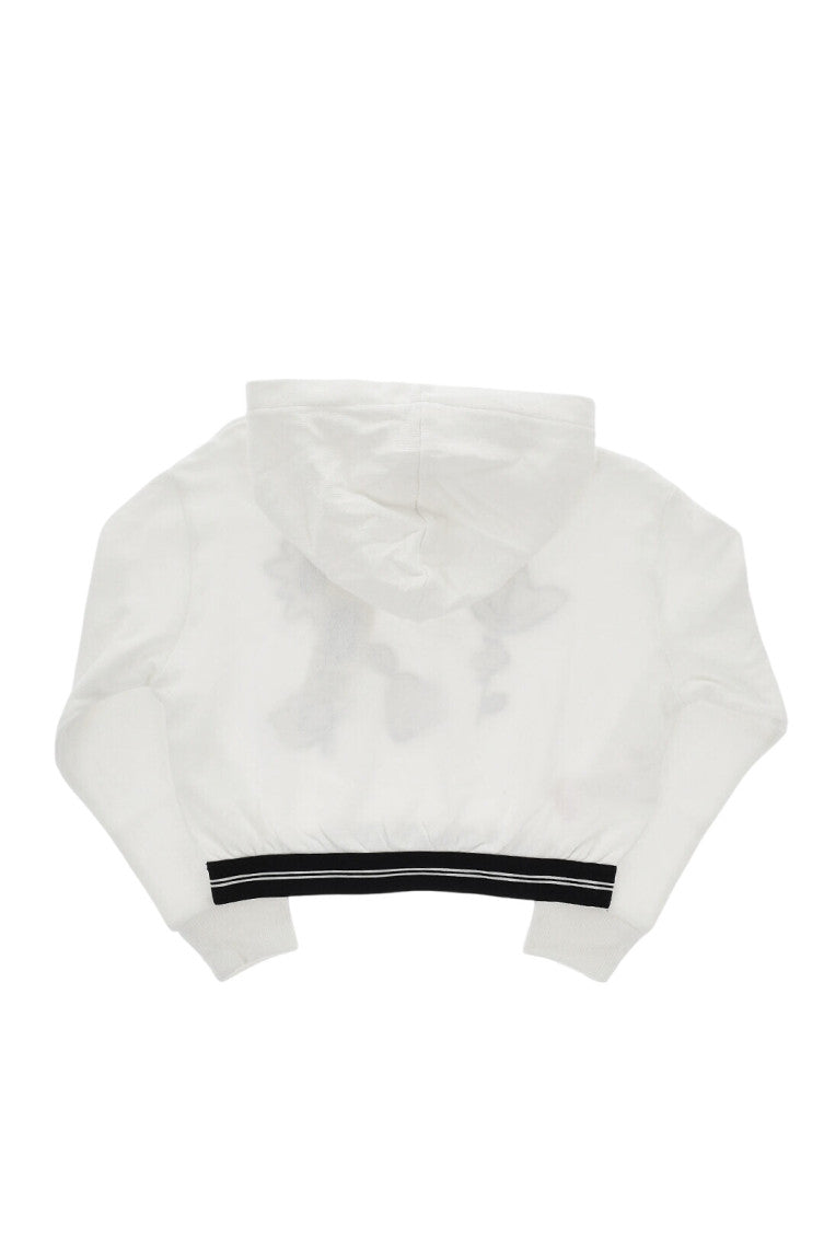 Girls White Embroidered Hoodie 2