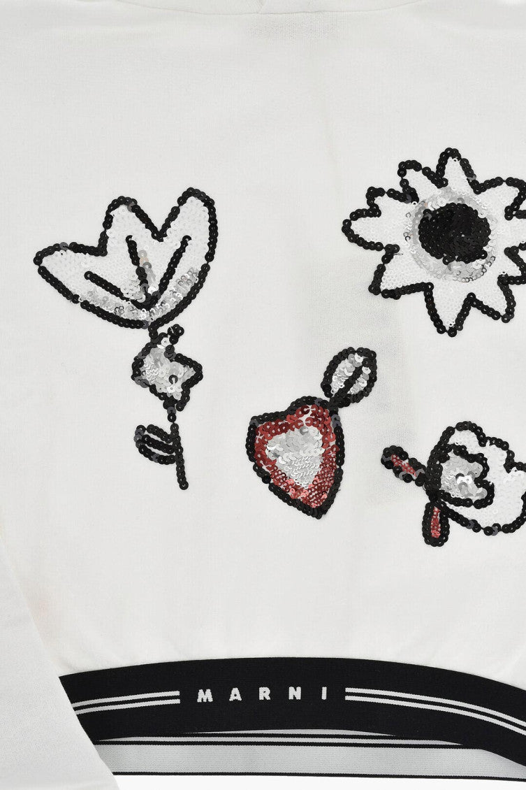 Girls White Embroidered Hoodie 3