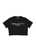 Girls Black Graphic T-Shirt 1