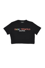 Girls Black Graphic T-Shirt 1