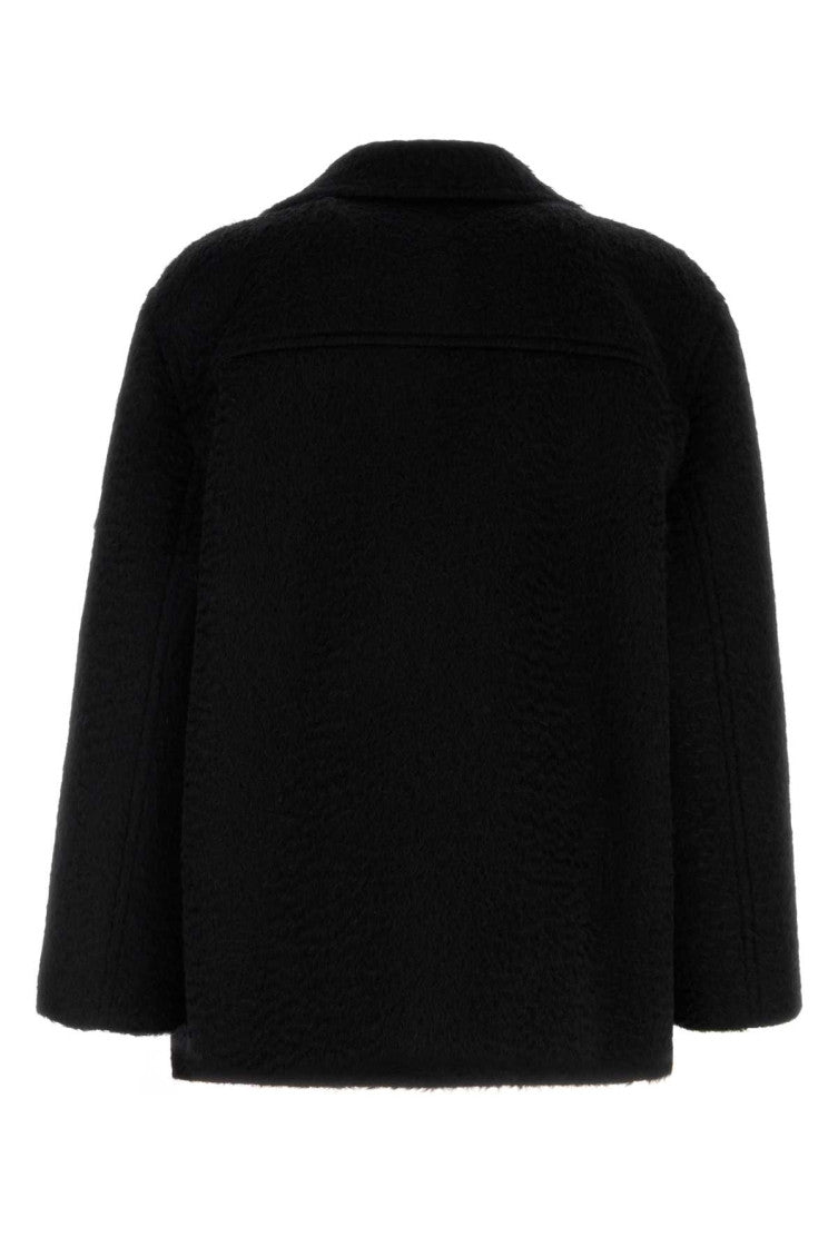 Black Two Button Placket Coat 2