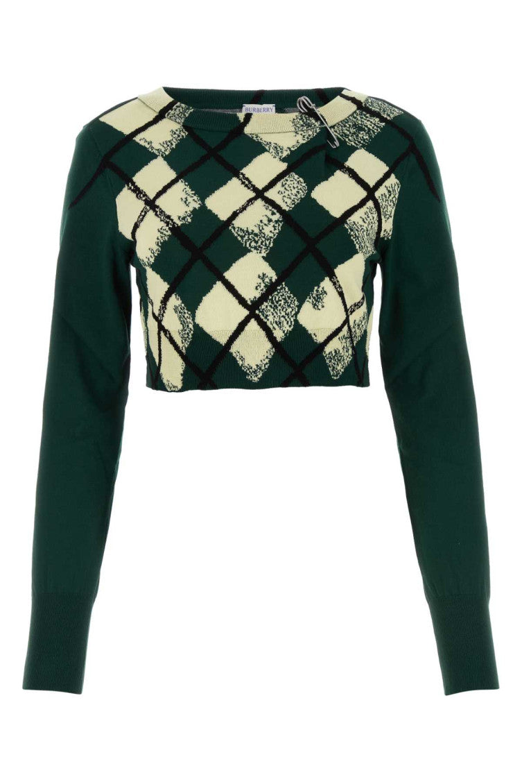 Dark Green Argyle Pattern Sweater 1