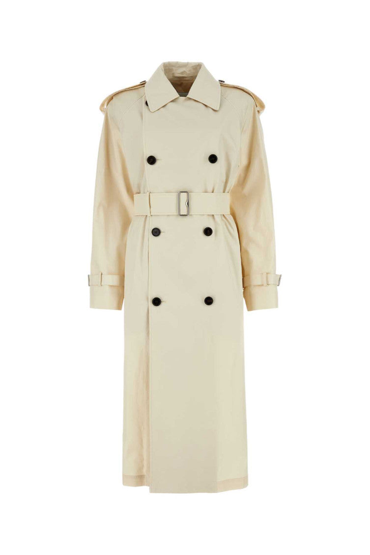 White Double Breasted Trench Coat 1
