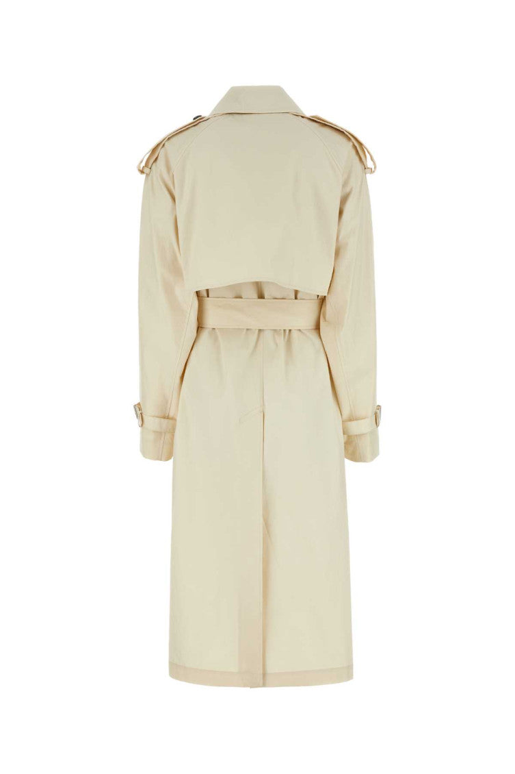 White Double Breasted Trench Coat 2