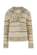 Beige Embroidered Wool Polo 1