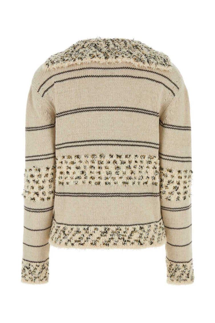 Beige Embroidered Wool Polo 2