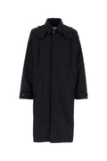Navy blue nylon blend trench coat 1