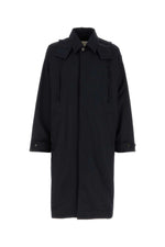 Navy blue nylon blend trench coat 1
