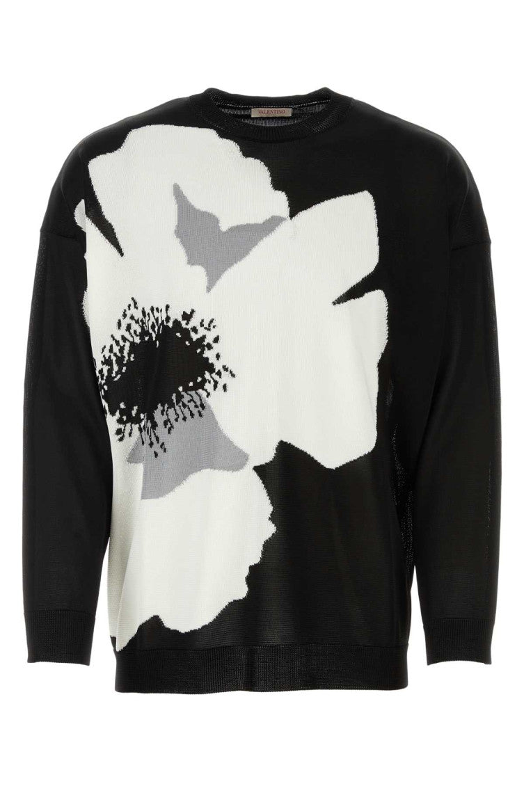 Black Flower Print Sweatshirt 1