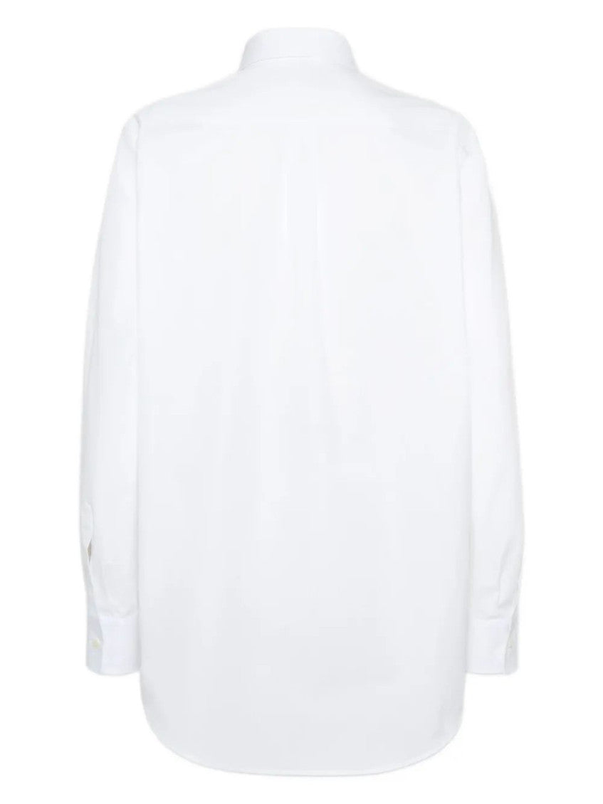 White Classic Collar Logo Shirt 2