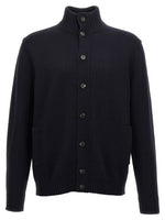 Blue High Neck Cardigan 1