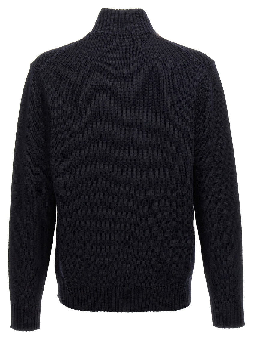 Blue High Neck Cardigan 2