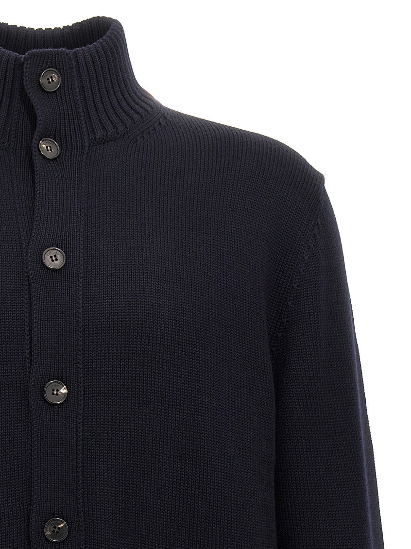 Blue High Neck Cardigan 3