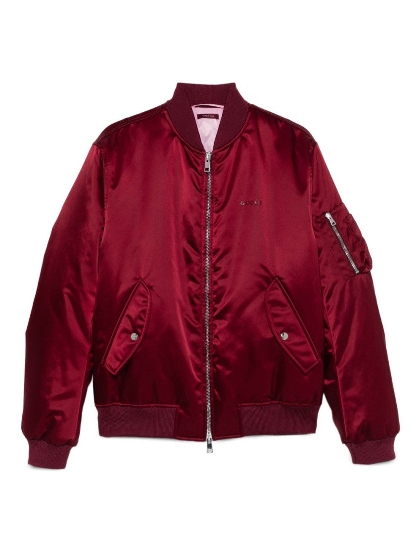 Red Nylon Bomber Jacket 1