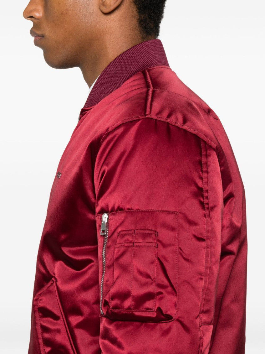 Red Nylon Bomber Jacket 3