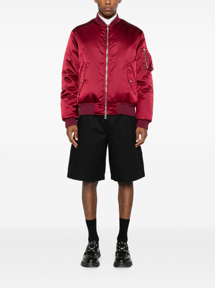 Red Nylon Bomber Jacket 4
