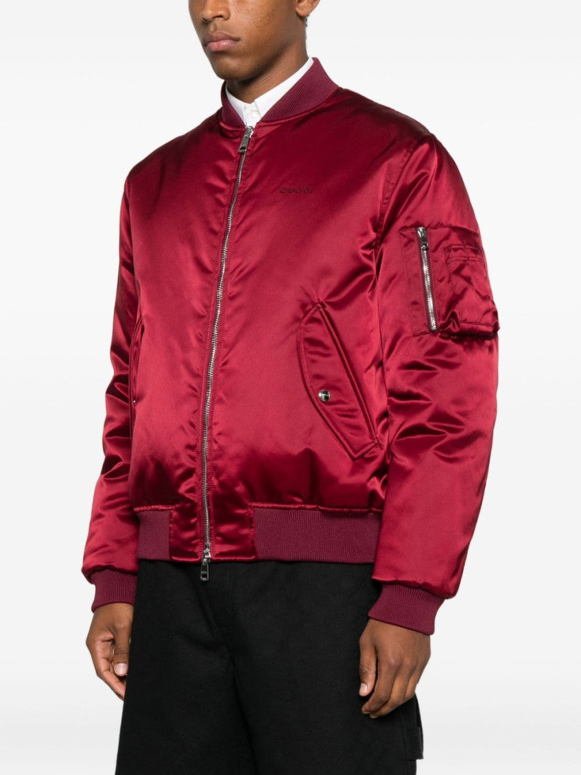 Red Nylon Bomber Jacket 5