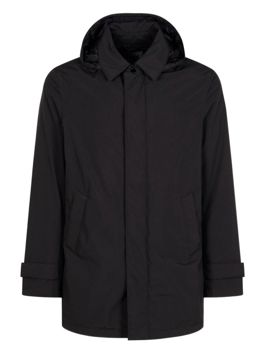 Black Midi Hooded Jacket 1