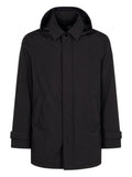 Black Midi Hooded Jacket 1