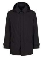 Black Midi Hooded Jacket 1