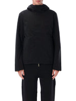 Black Long Sleeves Hooded Jacket 1