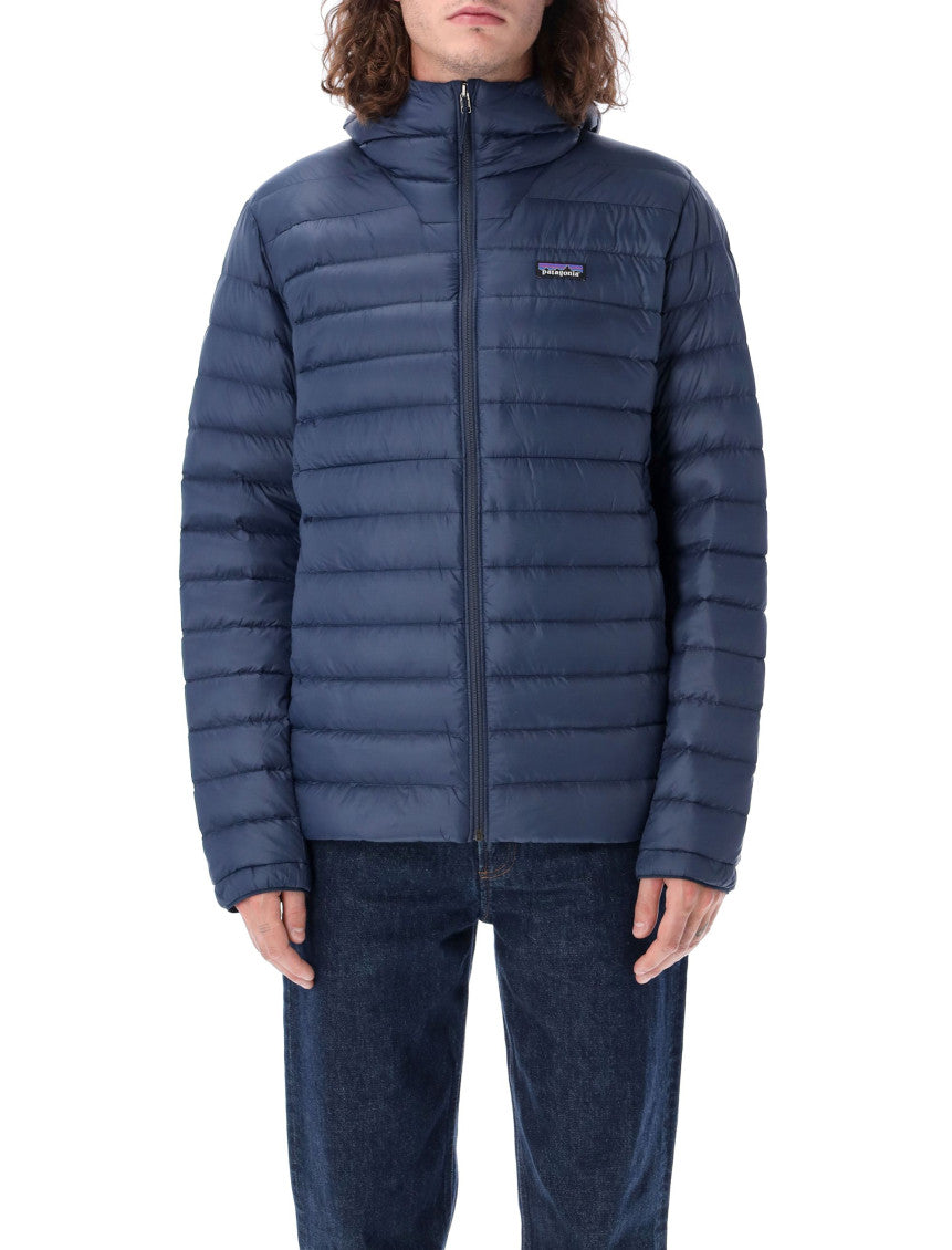 Blue Logo Hood Puffer Jacket 1