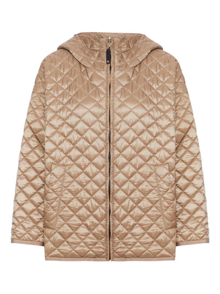 Brown Quilted Hooded Jacket 1