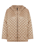 Brown Quilted Hooded Jacket 1