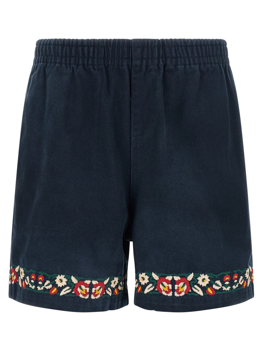 Blue Relaxed Floral Shorts 1